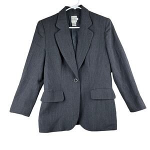 Vintage Et Vous 100% Wool Single Button Blazer Women Small Suit Jacket Hong Kong